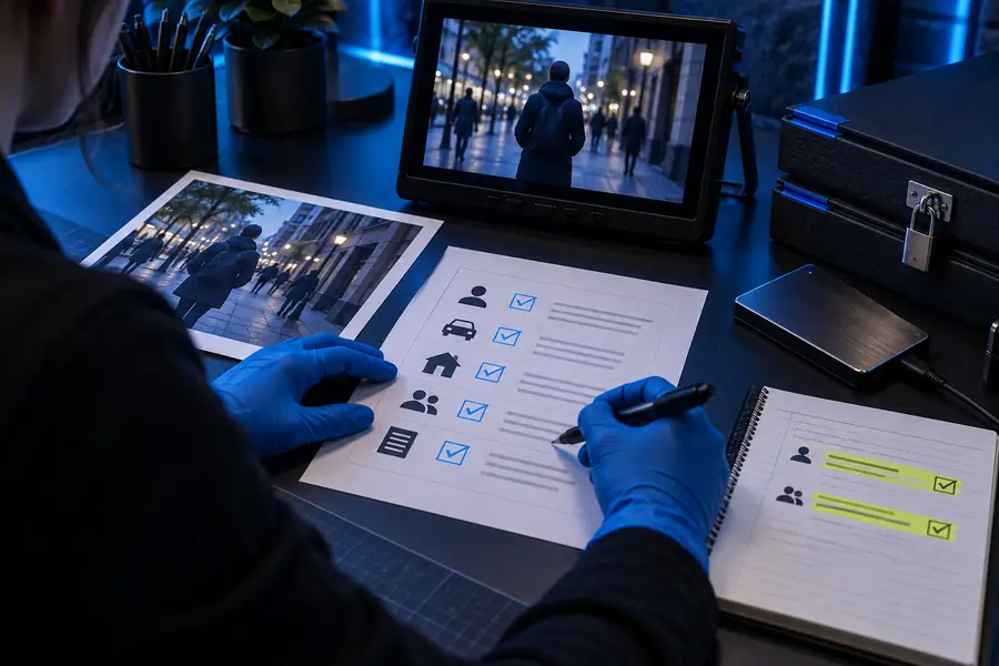 A safety review starting with a source image and privacy checks